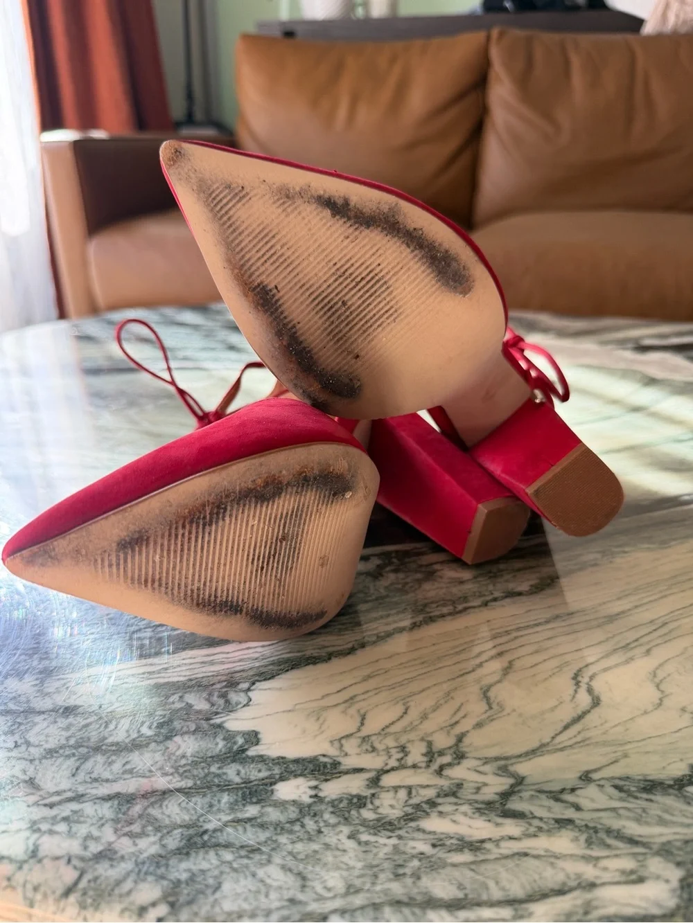 Steve Madden Red Suede Pointed Toe Ankle Tie Heels